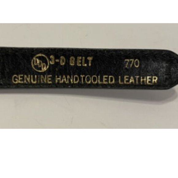 DDD 3-D Black Hand Tooled Leather Western Belt Sz 32 Braided Woven Cowgirl - Picture 6 of 6